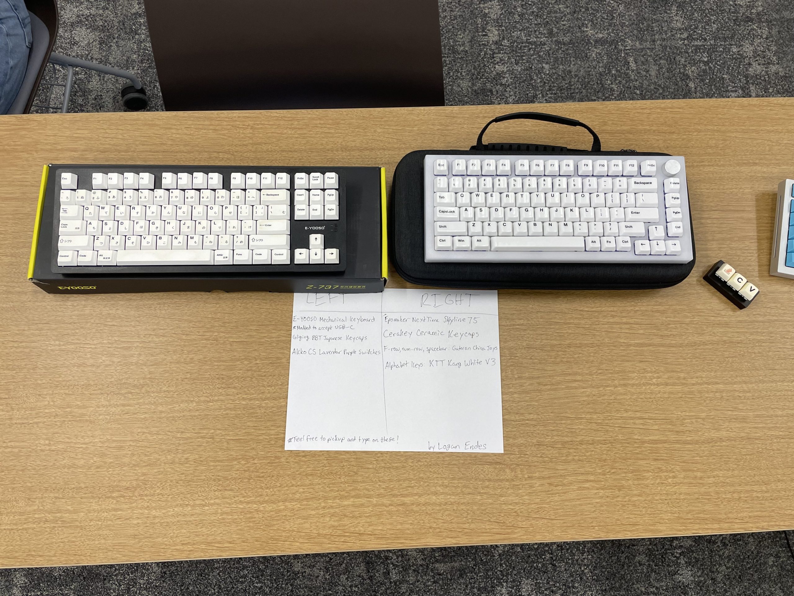 An attendee's keyboards.